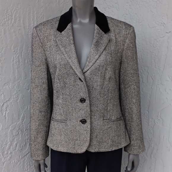 ORIGINAL CHAPS RL VINTAGE LADIES WOOL BLEND LUXURY BLAZER (VELVET